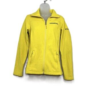 Columbia Women's Yellow U of O Fleece Jacket Size S W/Zip Pockets/Closure